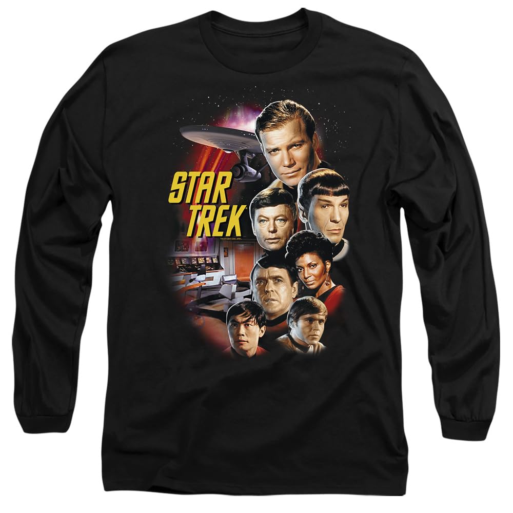 Star Trek Classic Crew Men's Long Sleeve T-Shirt - Black - XXL