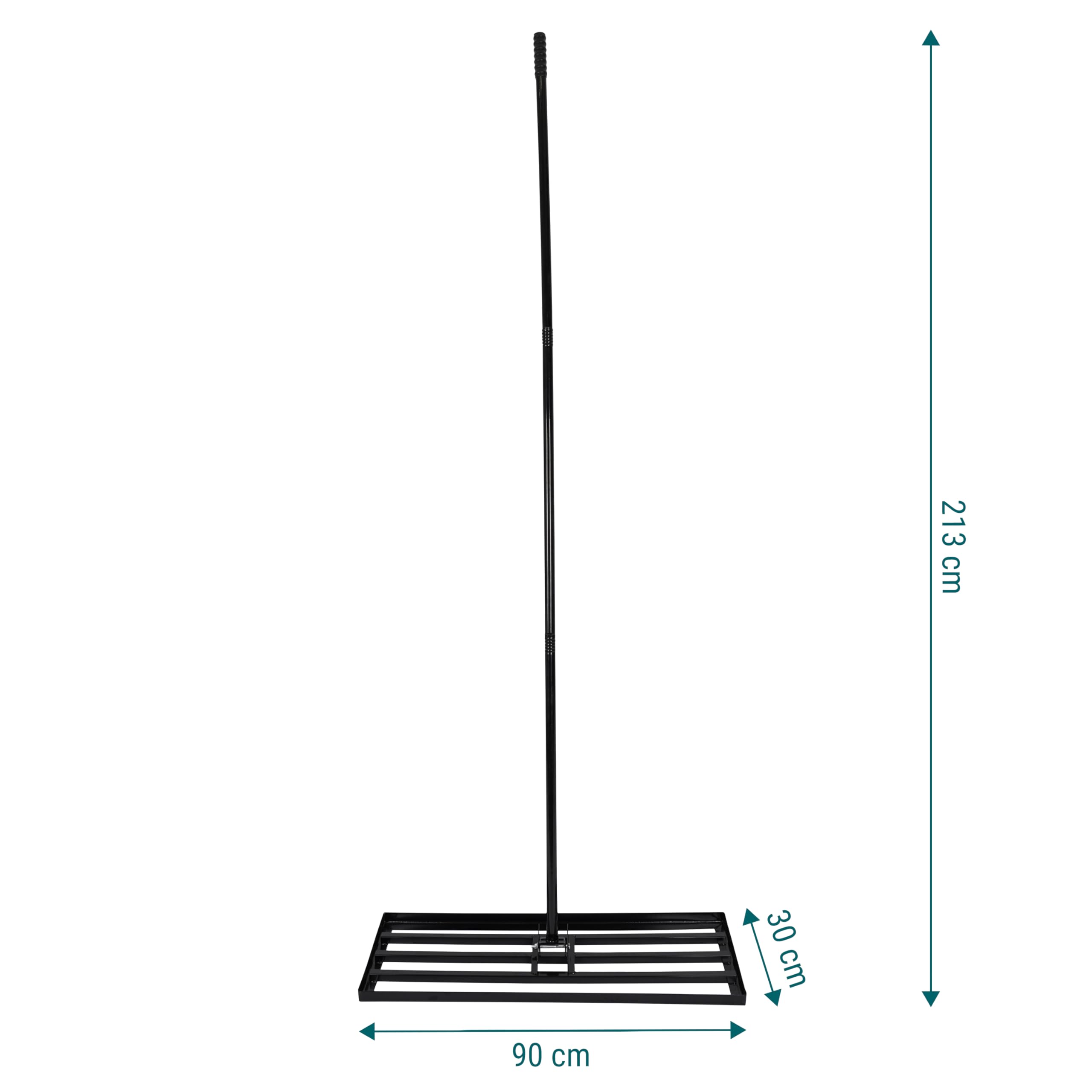 Sillar Rastrello Livellatore per Prato 90 x 30 cm in Acciaio, Rastrello per Livellamento con Manico 213 cm, Attrezzo da Giardino per Livellare Terra, Sabbia e Terreno