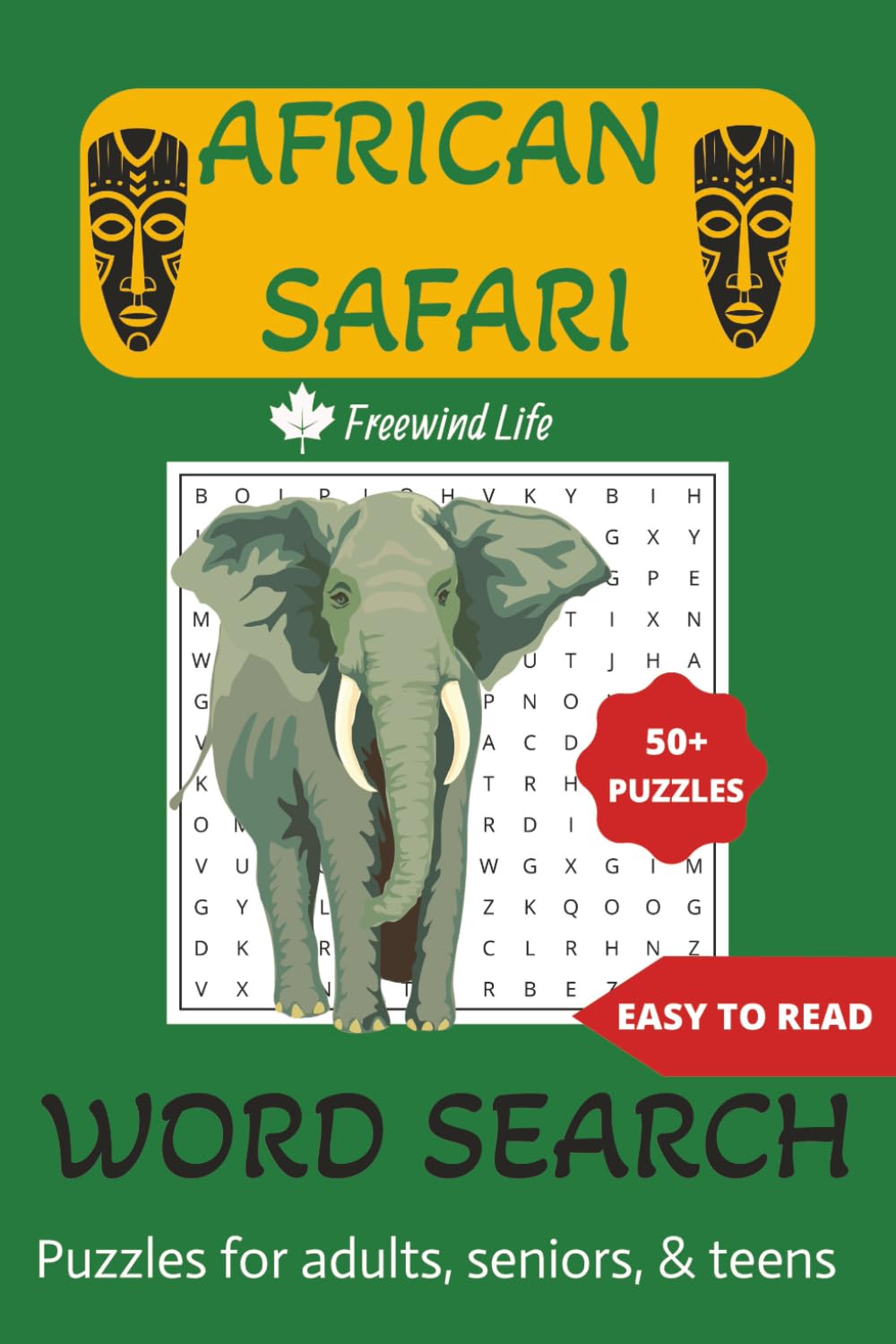 African Safari Word Search Puzzle Book: Word Searches with Easy to Read Print about African Safari, Big Game Animals, Africa Big Five, and More.| 6x9 ... Birthdays, and Free Time Brain Exercise