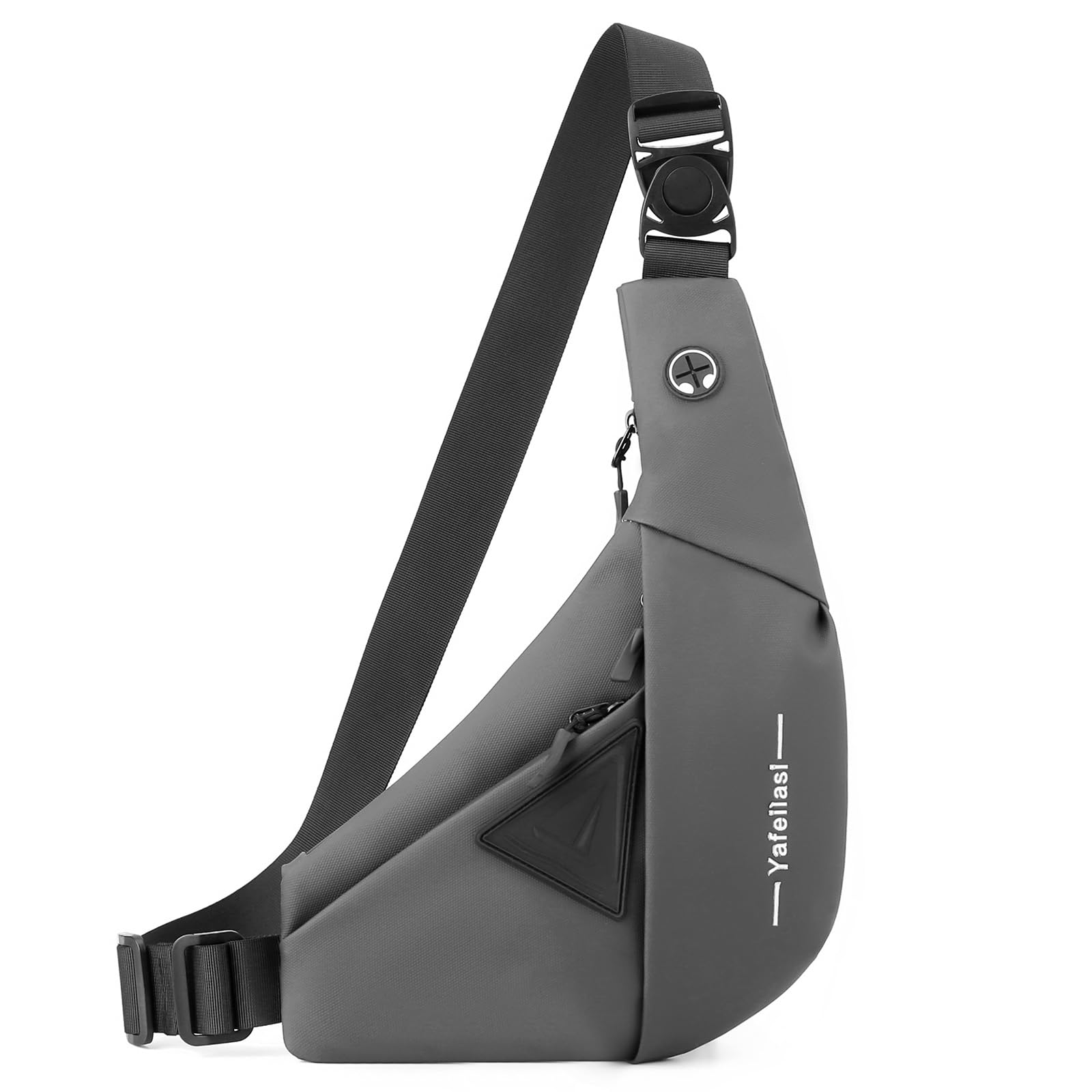 VARLIVOO Brusttasche Herren, wasserdichte Anti Diebstahl Umhängetasche, Kleine Leichte Schultertasche für Herren zum Reisen, Wandern und Alltag Grau A