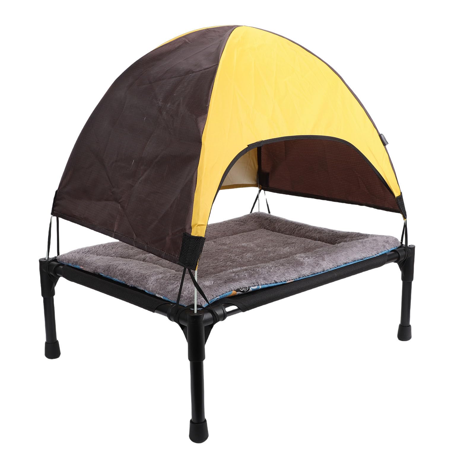 Luocute Elevated Outdoor Dog Bed with Canopy, Raised Dog Cot, Portable Cooling Pet Bed with Breathable Mesh, Removable Shade for Camping Beach