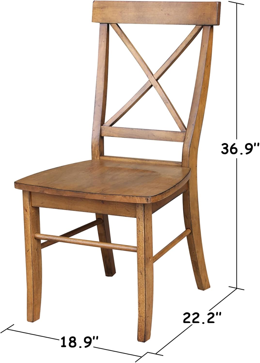 IC INTERNATIONAL CONCEPTS 36" Round Top Pedestal Ext Table with 12" Leaf and 4 X-Back Rta Chairs