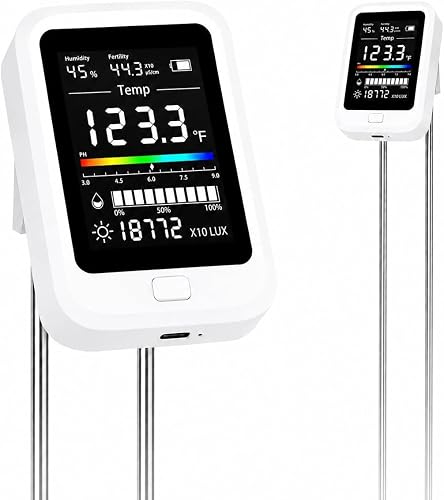 Soil Moisture Meter, 6-in-1 Soil pH Tester Test Kit for Garden, Lawn, Farm | Measures Fertility, Sunlight, Humidity & Temperature - Portable Plant Water Meter for Indoor Outdoor Plants, Lawn, Farm, Herb