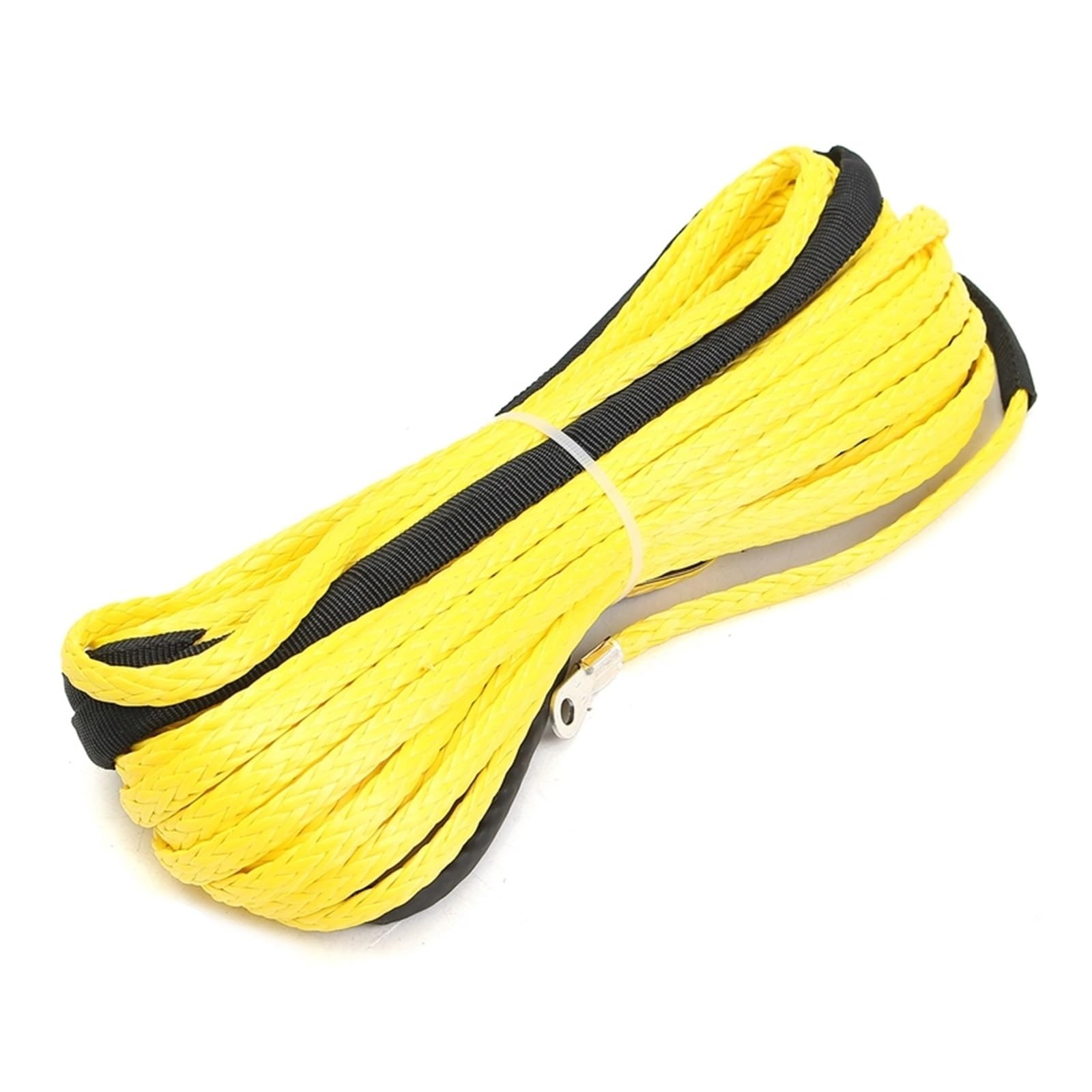 Corde de treuil synthétique DELURA 15M 5.5Mm jaune de 7000lbs pour remorquage de SUV et 4X4