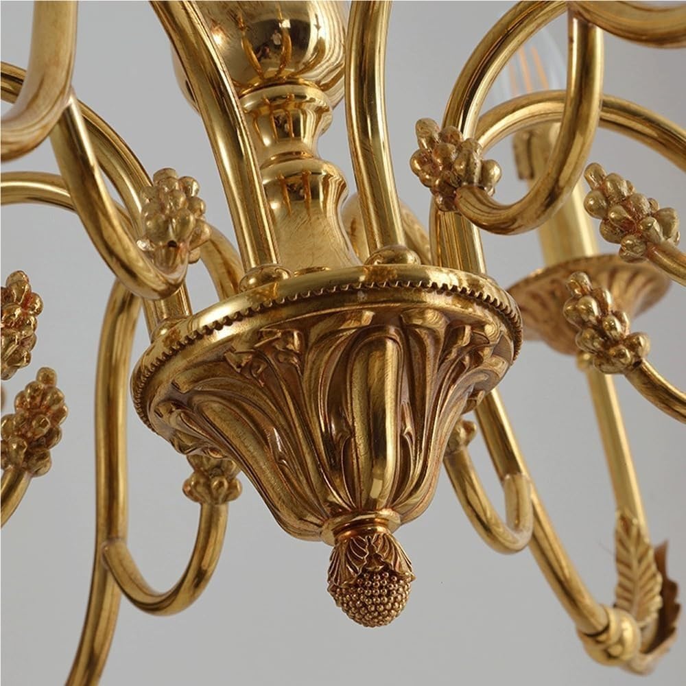 Modern Hängeleuchte 8-flammiger goldener Bauernhaus-Kronleuchter, amerikanischer Vintage-Kerzen-Kronleuchter, Beleuchtung, E14, große Esszimmerleuchte