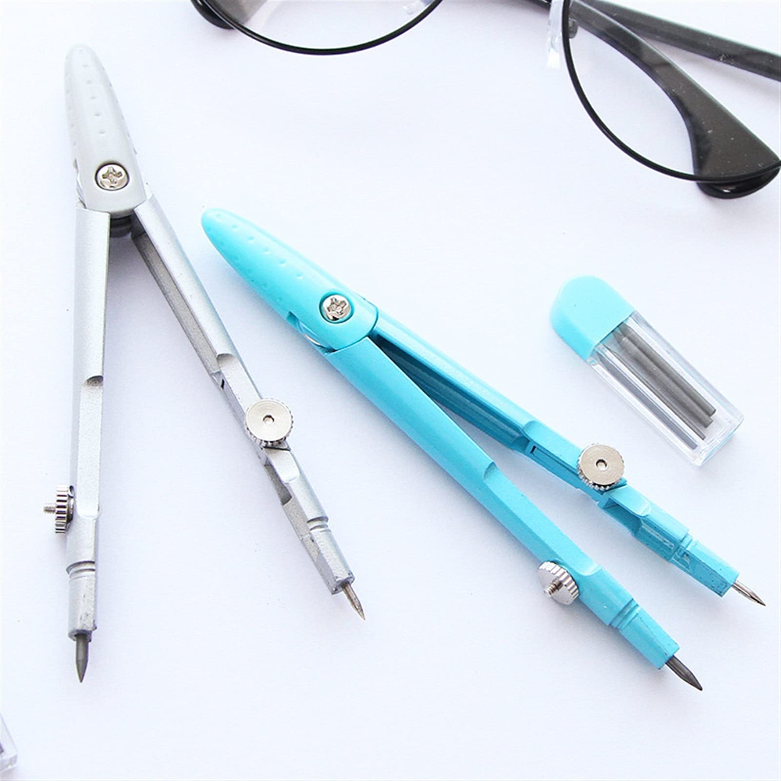 Compasso Professionale Math Bussolas - Bussole in metallo + Lead Due abiti Gli studenti Drawing Drawing Office Compasses School Circle Drawing Tool (12 * 1 cm) Compasso Scuola Media