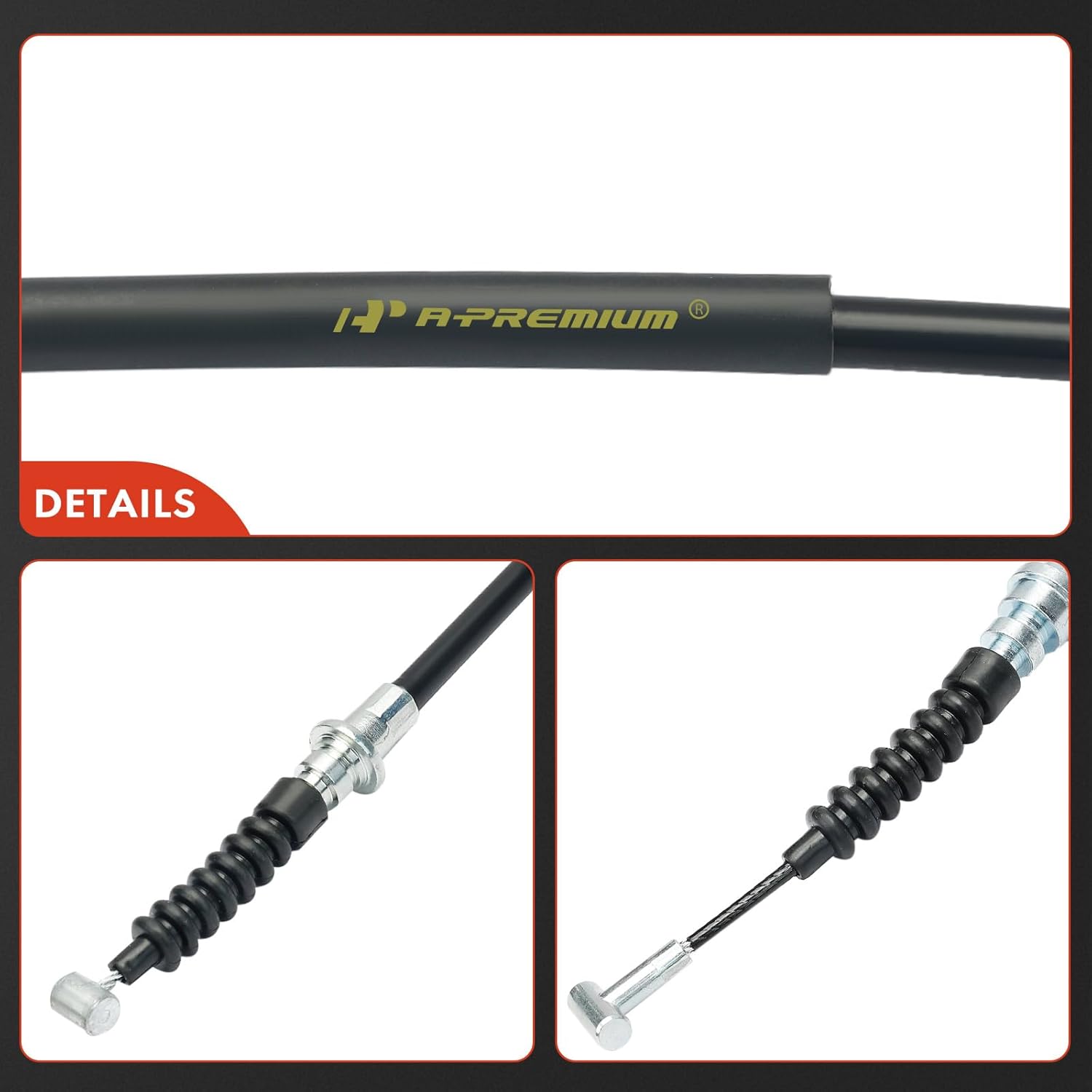 A-Premium Rear Driver and Passenger Side Parking Brake Cable Assembly Compatible with Mazda Models: Protege 2001-2003, Protege5 2002-2003, 2-PC Set - Replace# GE7C44420D