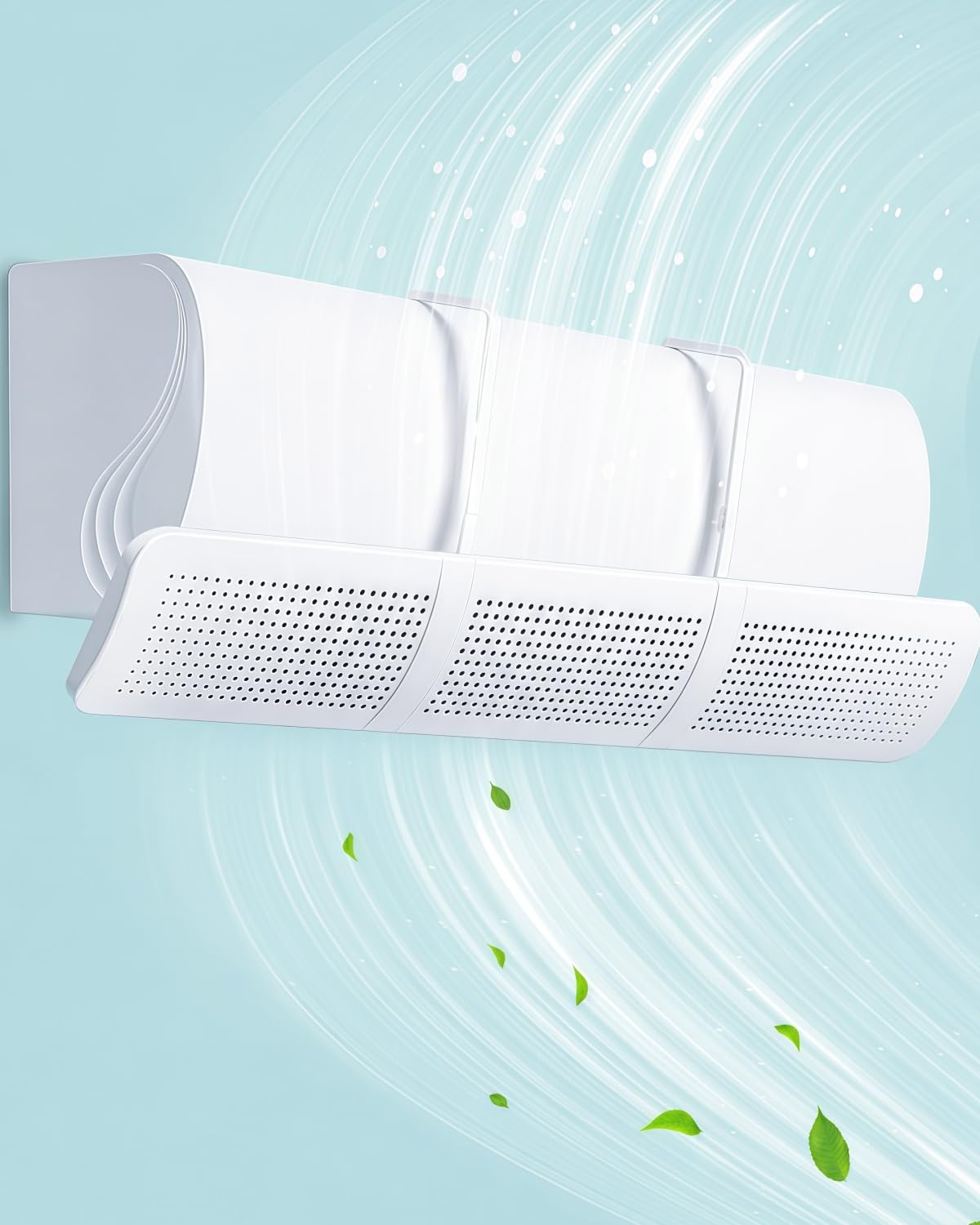 Deflettore Condizionatore, Deviatore Aria Condizionatore Regolabile 85cm in ABS, Deflettore Aria Condizionata Anti Soffiaggio Diretto per Split a Parete, Casa Ufficio Camera Bianco chochoyah