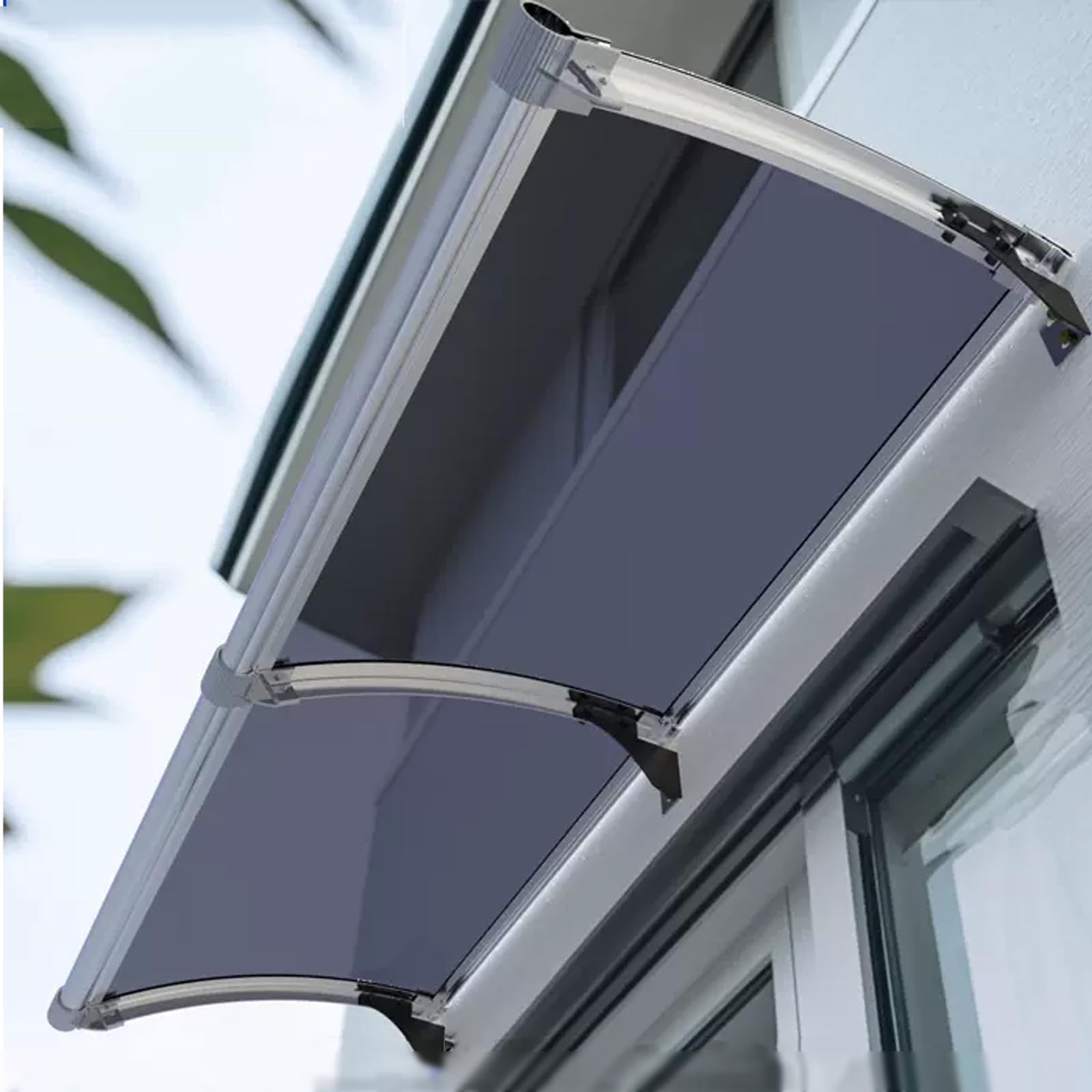 Auvent pour porte d'entrée extérieure toit polycarbonate terrasse 66x309