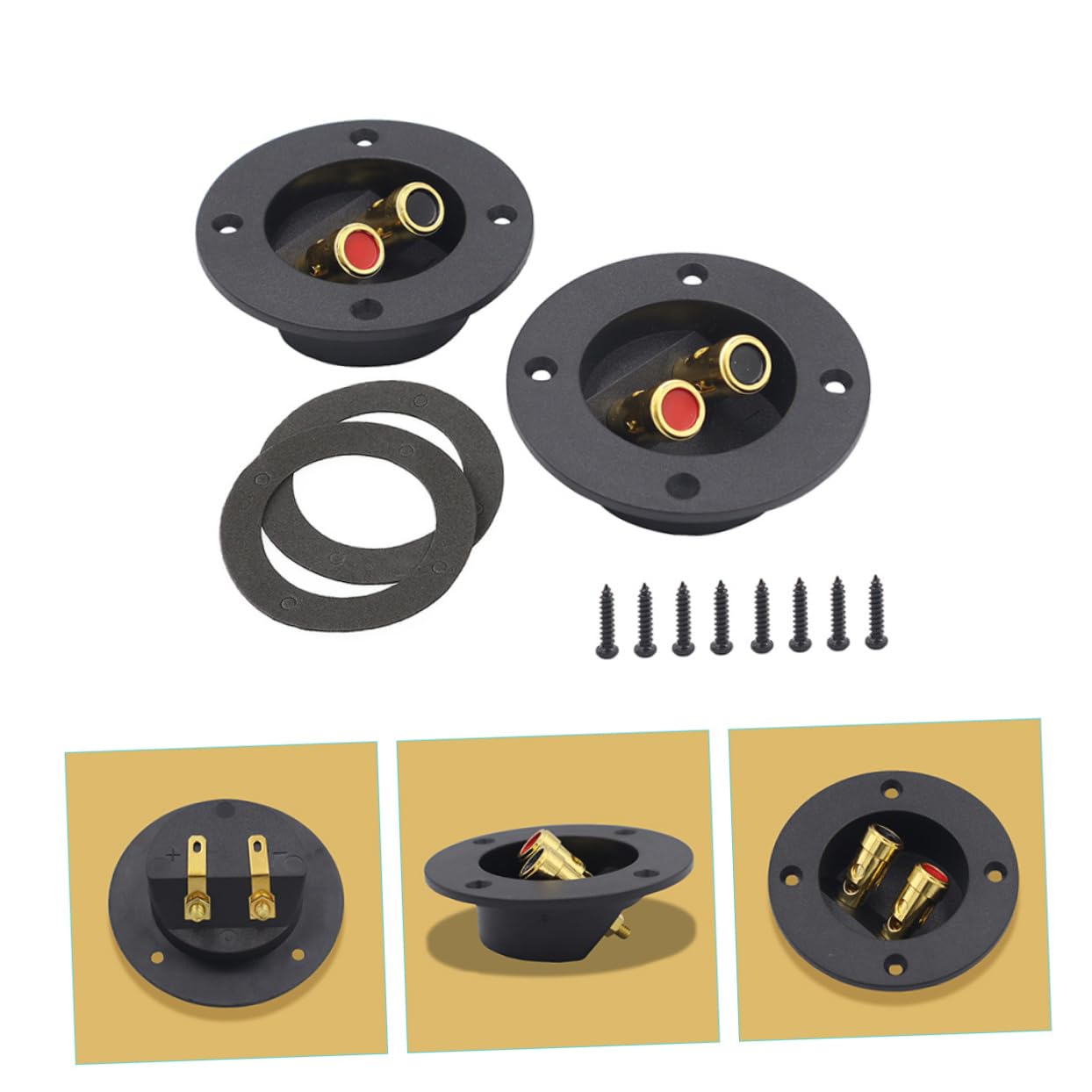 DOITOOL 2pcs Audio Junction Box Bass Box Connectors Subwoofer Wire Connectors for Speaker Cable DIY Speaker System