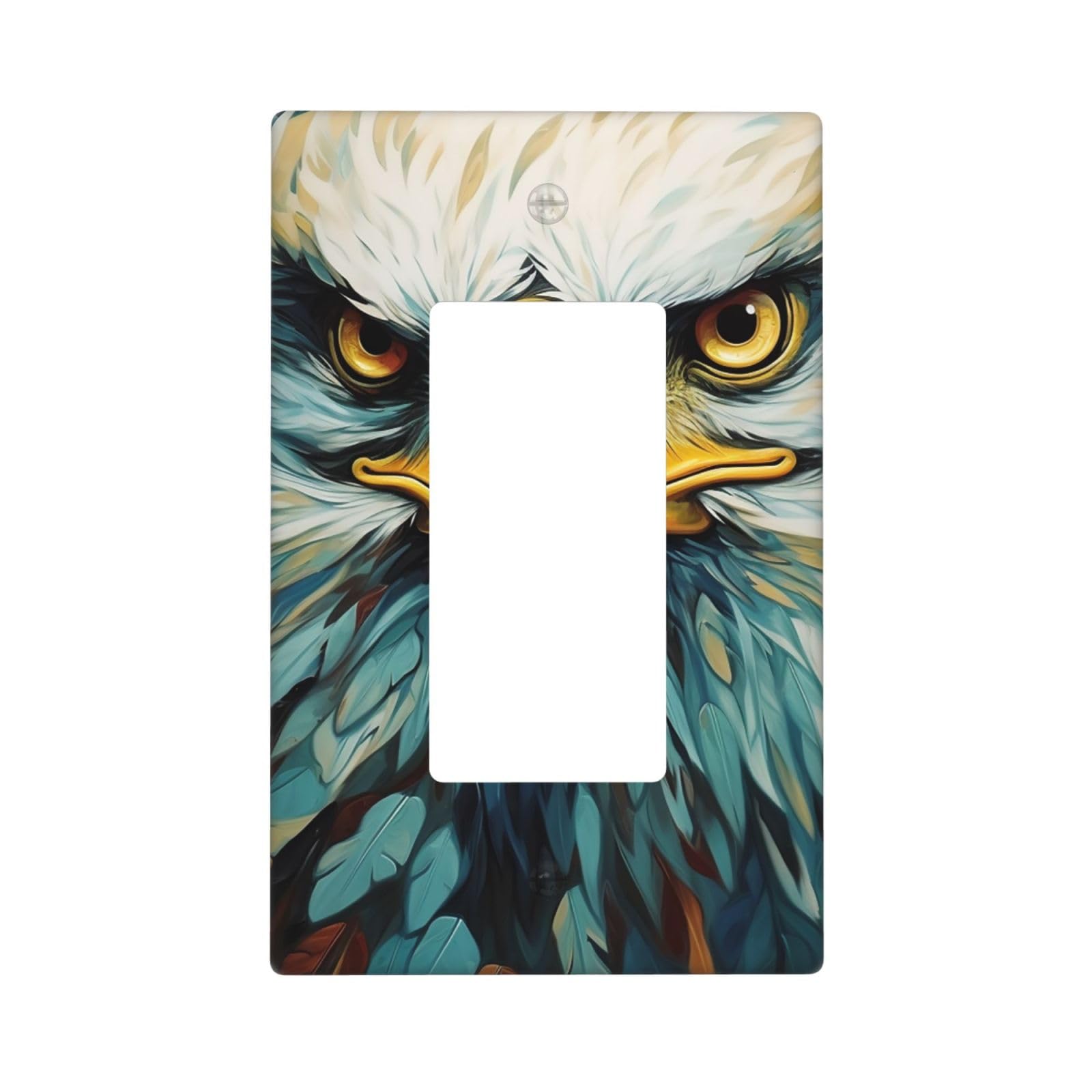 Art Eagle Wall Plate Cover 1 Gang Light Switch Cover Decorative Single Duplex Wall Plates Standard Size Decorator Blank Electrical Switch Plate Cover for Electrical Outlets