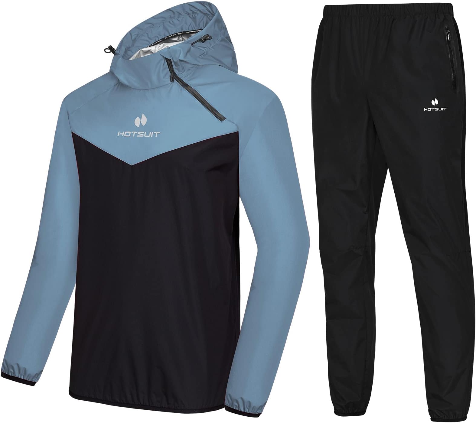 HOTSUIT Sauna Suit/Sauna Jacket Men Jacket Pants Gym Workout Sweat Suit/Sauna Jacket Tracksuit