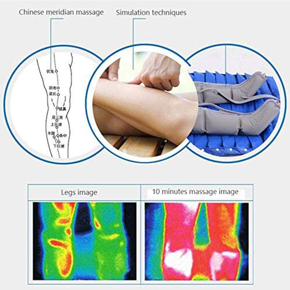Beinmassagegerät mit Luftkompression für Füße und Waden, Kreislaufmassage, Pressotherapie, Stiefel, Fußmassagegerät, Knöchel, Waden, Beine, Taille, Arme, Massagegerät