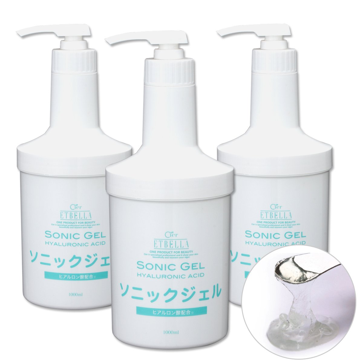 Amazon.co.jp: ＜ シエル ＞ ソニックジェル ヒアルロン酸 1000ml 3本
