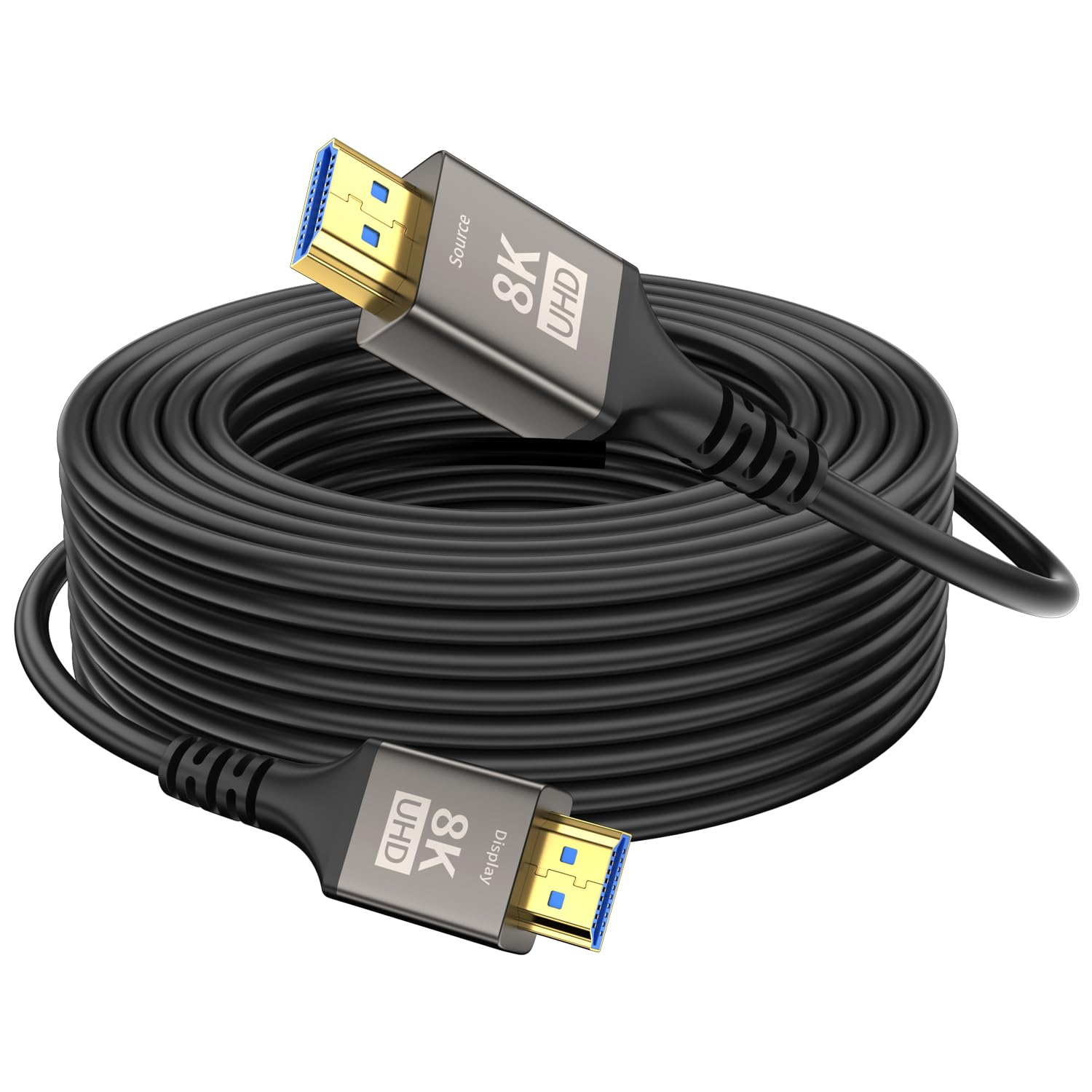 Cavo HDMI 2.1 ultra ad alta velocità 8k da 30,5 m, cavo HDMI 2.1 8K @ 60Hz 4K @ 120HZ 48Gbps cavo HDMI unidirezionale Supporto HDTV, monitor portatile, PS5, Xbox, HDCP 2.2 e 2.3, HDR10, eARC