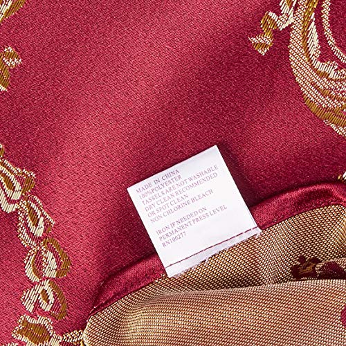 Prestige Damask 13" X 70" Burgundy Table Runner