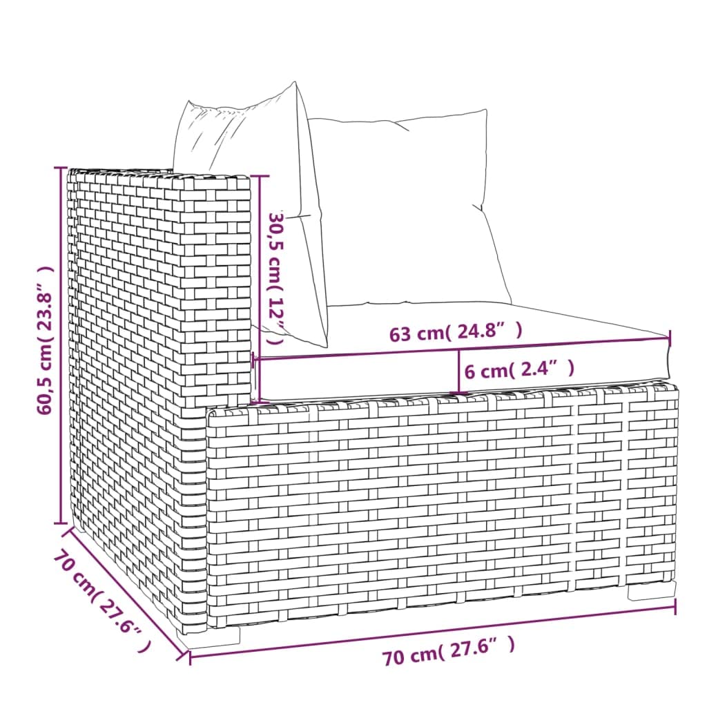 Set Divani da Giardino 8 pz con Cuscini Verde Marrone Rattan PE Resistente Modulare per Esterni, Arredo Lounge da Esterno per Patio, Veranda, Balcone, Terrassa, Relax e Pranzo in Famiglia