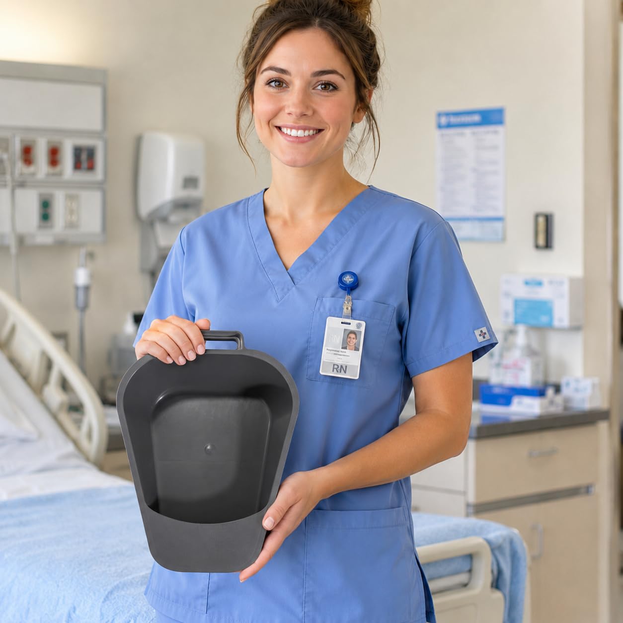 Fracture Bedpan with Handle - Spill Guard -2