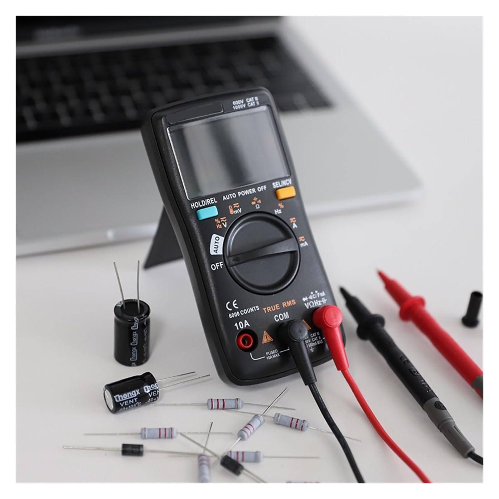 Cyfrowy Multimetr 6000 Zlicza Auto Back Light Woltomierz AC/DC Tester Próbnik Elektroniczny Częstotliwość Dioda Temperatura Szybko Dokładnie Łatwy Odczyt(RM109)
