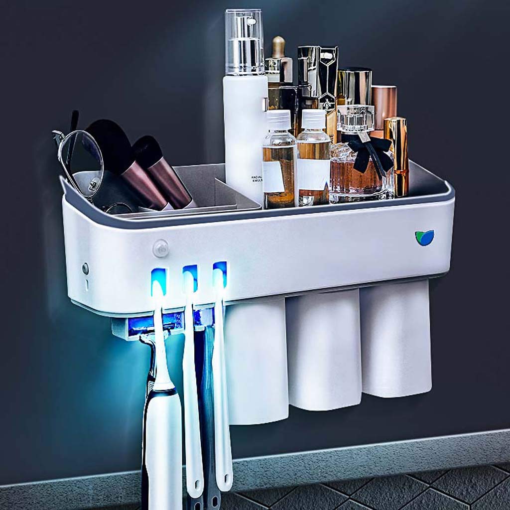 Esterilizador Inteligente de cepillos de Dientes, Esterilizador UV Secado Rack Hogar Cepillo de Dientes para niños Taza, Desinfección Portacepillos de Dientes