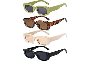 Tskestvy Retro Vintage Rectangle Sunglasses 90s Glasses Trendy Y2K