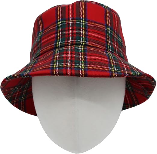 WITHMOONS Polyester Plaid Tartan Bucket 