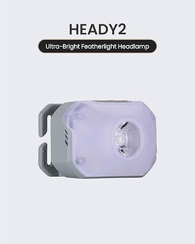 Miniatura 2 de Claymore HEADY2 Luz recargable gris menta  350 lúmenes faro 3 modos de luz USB-C recargable IP54 resistente al agua hasta 40 horas de tiempo de