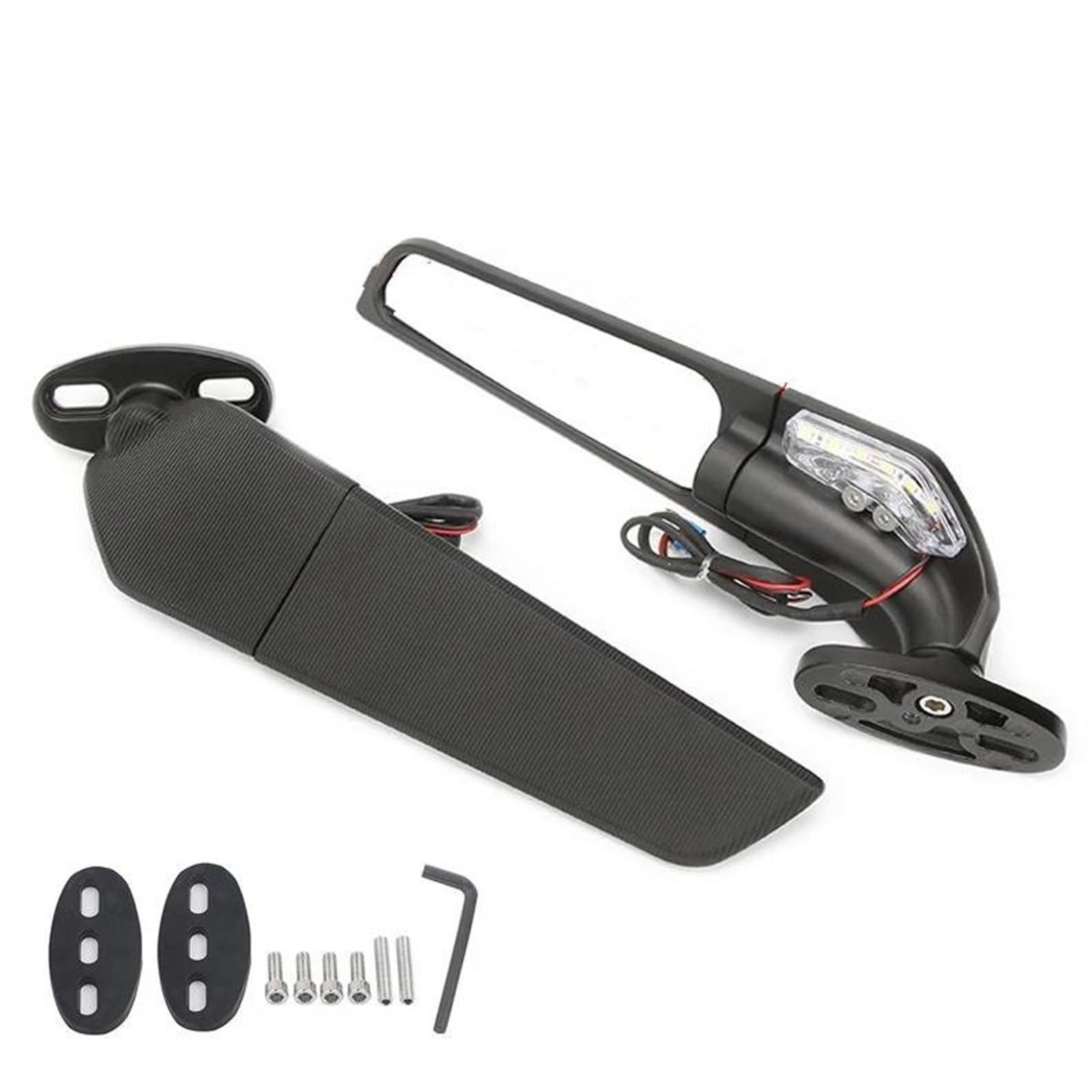Espejo retrovisor de motocicleta giratorio negro CNC para YZF R6 R3 R15