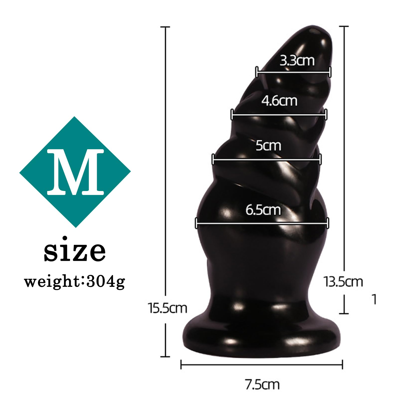 BDSMLOVE tapón anal grande, tapón anal gigante, consolador anal XXL, juguetes anales, fisting, expansor anal, juguete sexual erótico a partir de 18 para parejas, mujeres, hombres, extremo (M)