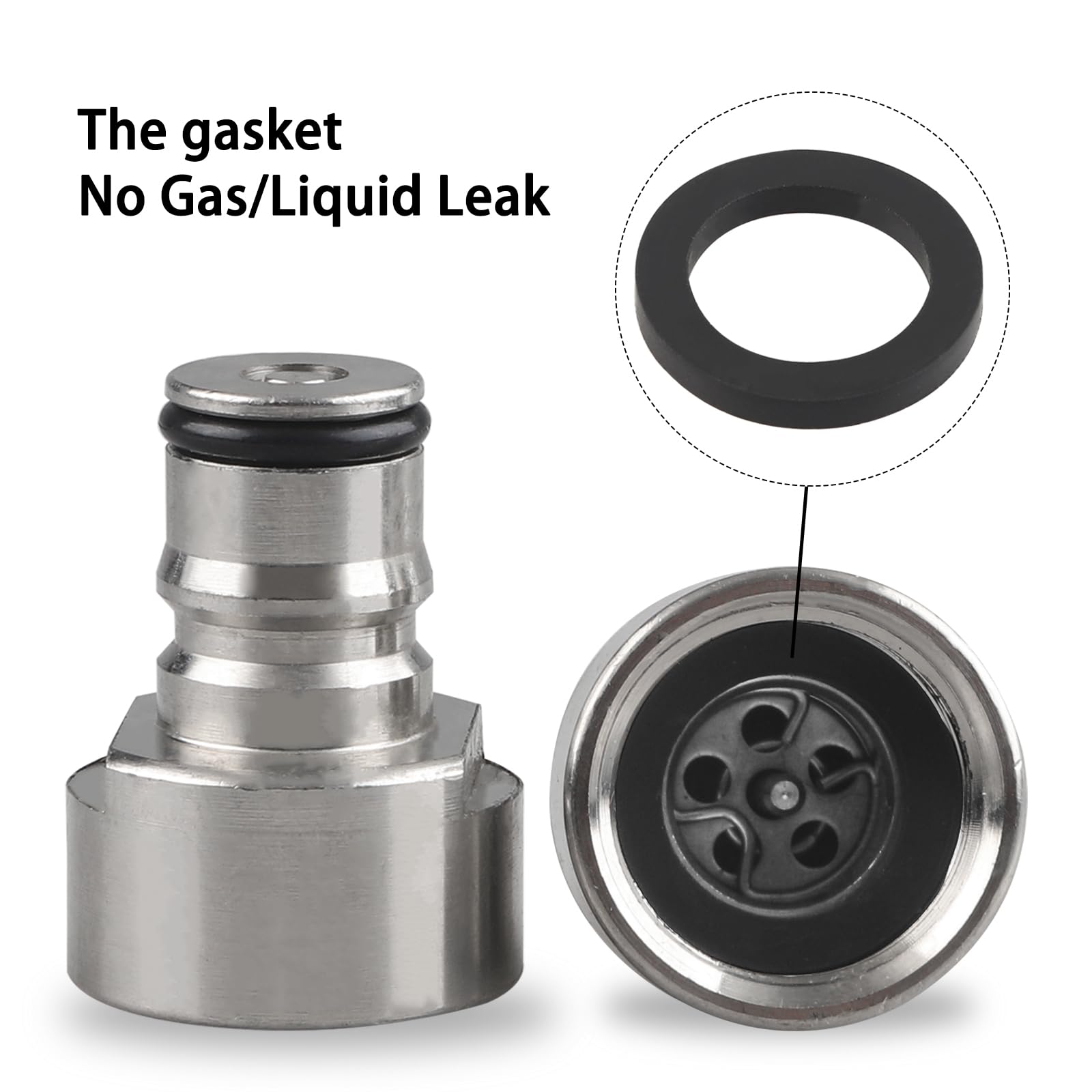 LUCKEG Adaptador de acoplador de Barril de Bloqueo de Bola, Acero Inoxidable, Plata
