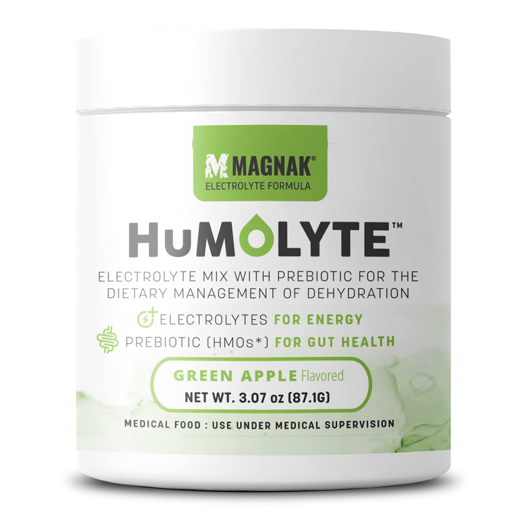 Humolyte Electrolyte Powder for Chemotherapy Patients – Patented HMO Formula for Hydration & Gut Health – Prebiotic, Gluten-Free, Green Apple Flavor, 3.07 oz