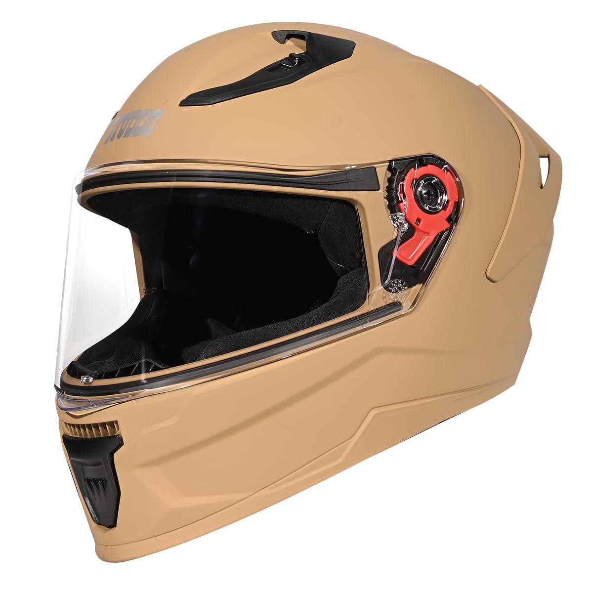 StuddsRaider Super ISI Certified Full Face Helmet for Men and Women with Spoiler and Clear Visor (DESERT STORM - M)