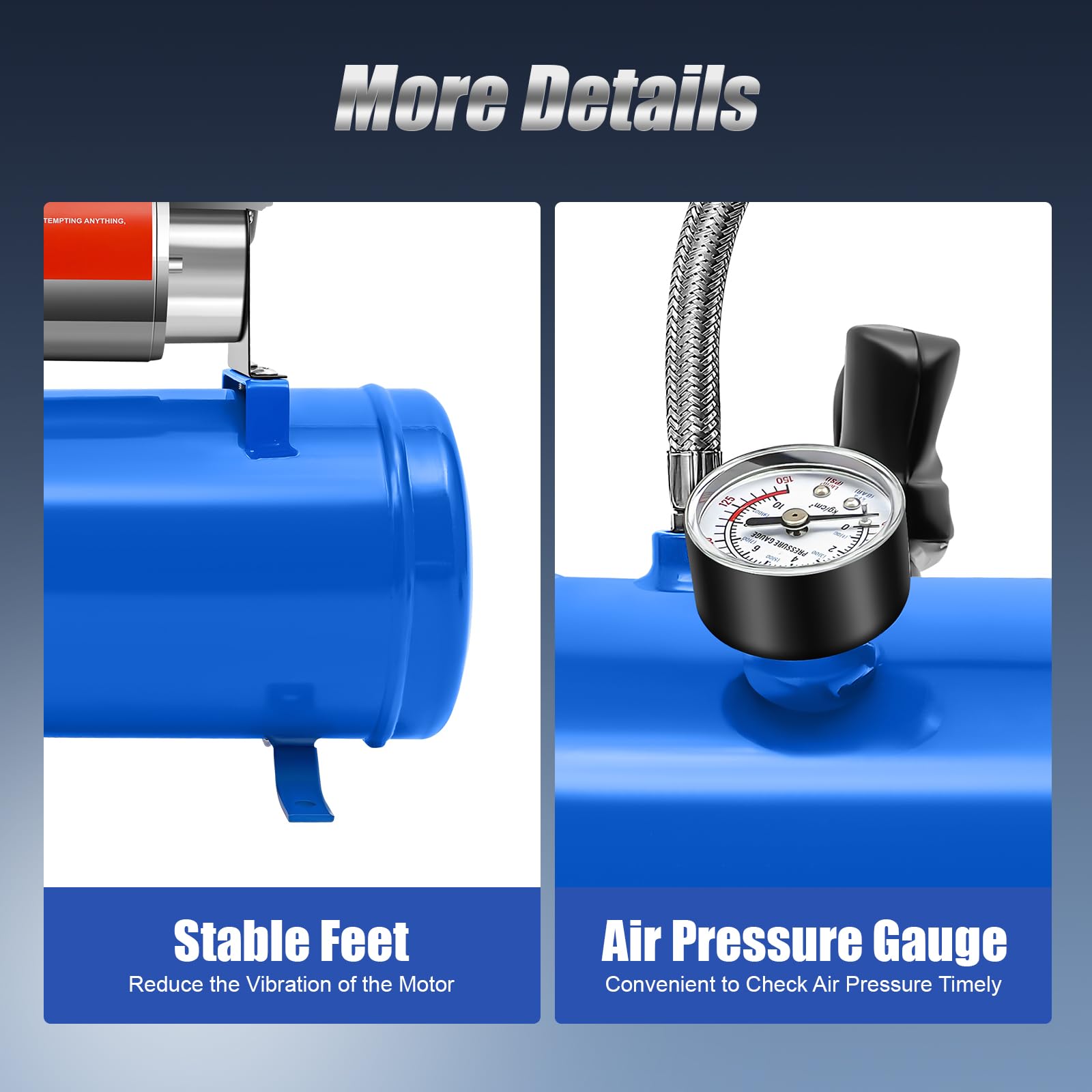 Compressore d'aria da 150 dB, 12 V, 4 Trumpet Train Air Horn Kit e compressore d'aria da 150 PSI con serbatoio da 6 l, per auto, camion, treno, furgoni, barche, blu