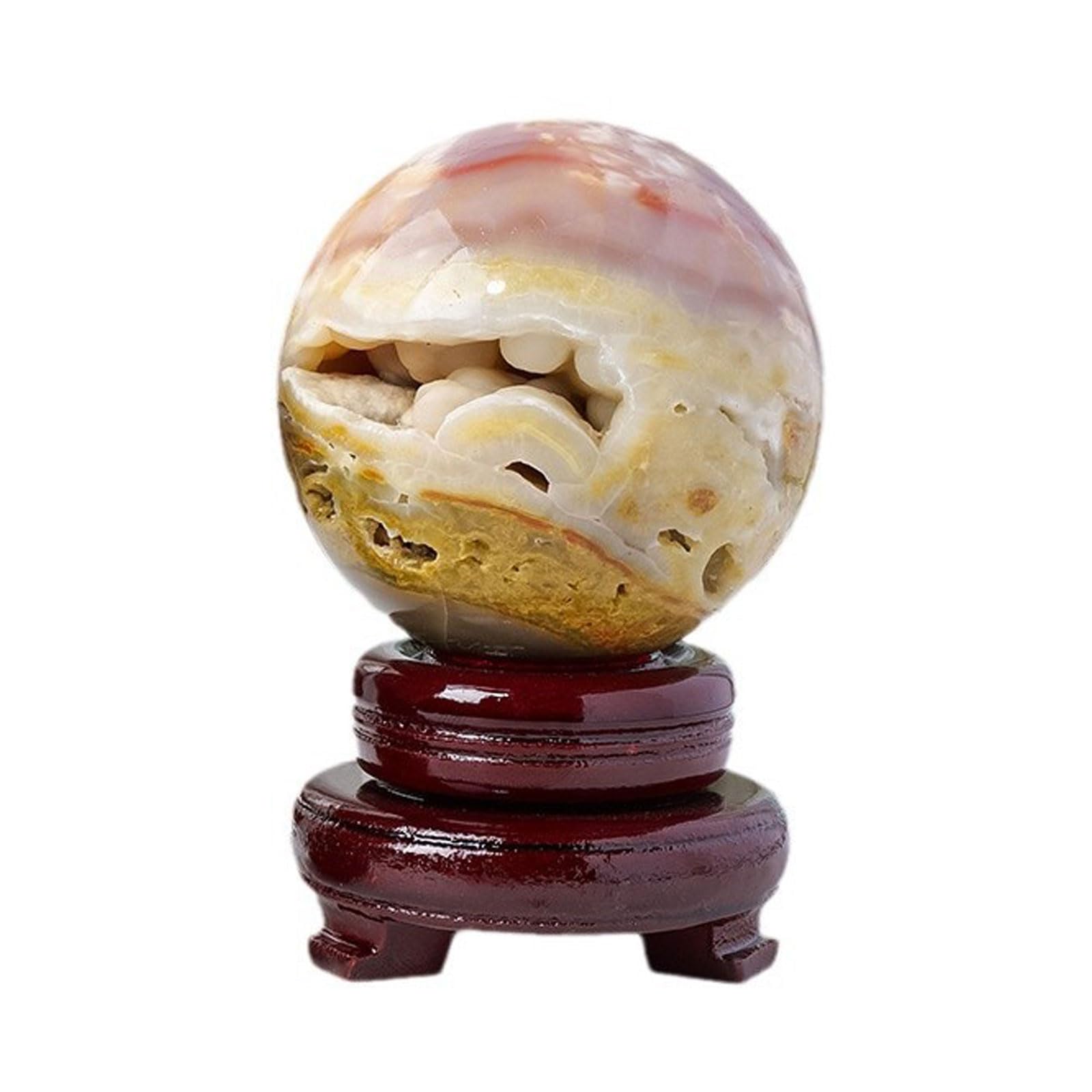 ITCLEYMDZV Crystal Ball Divination Sphere, Rainbow Agate Geode for, Home Decoration, Feng Shui Ornament and Fortune Telling,65~70mm