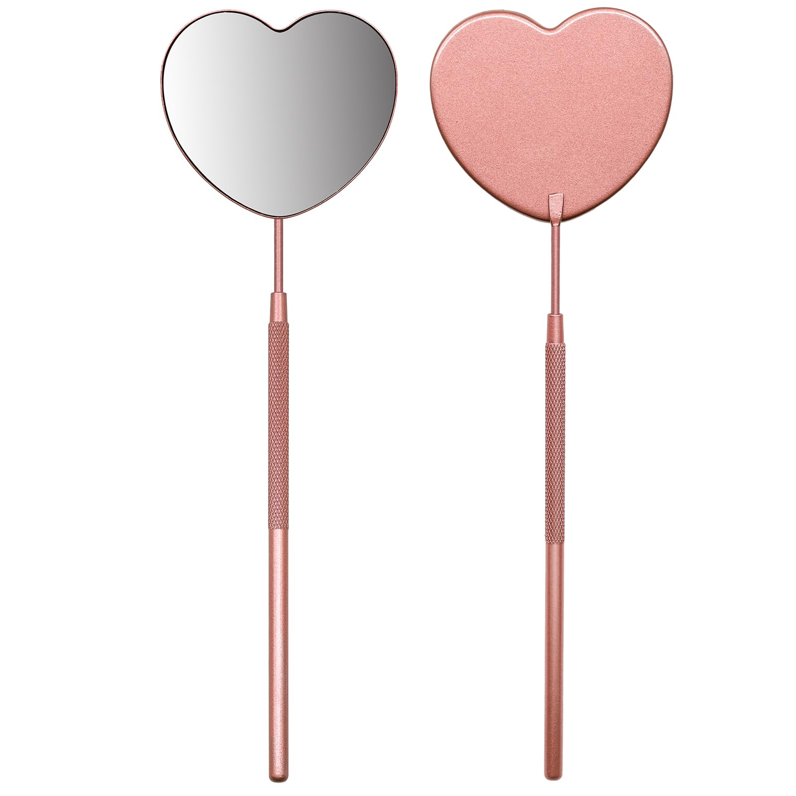 Miuffue 2.2inch Lovely Lash Mirror, Heart Shaped Detachable Stainless Steel Eyelash Mirror for Eyelash Extensions, Lash Supplies and Tool for Techs,