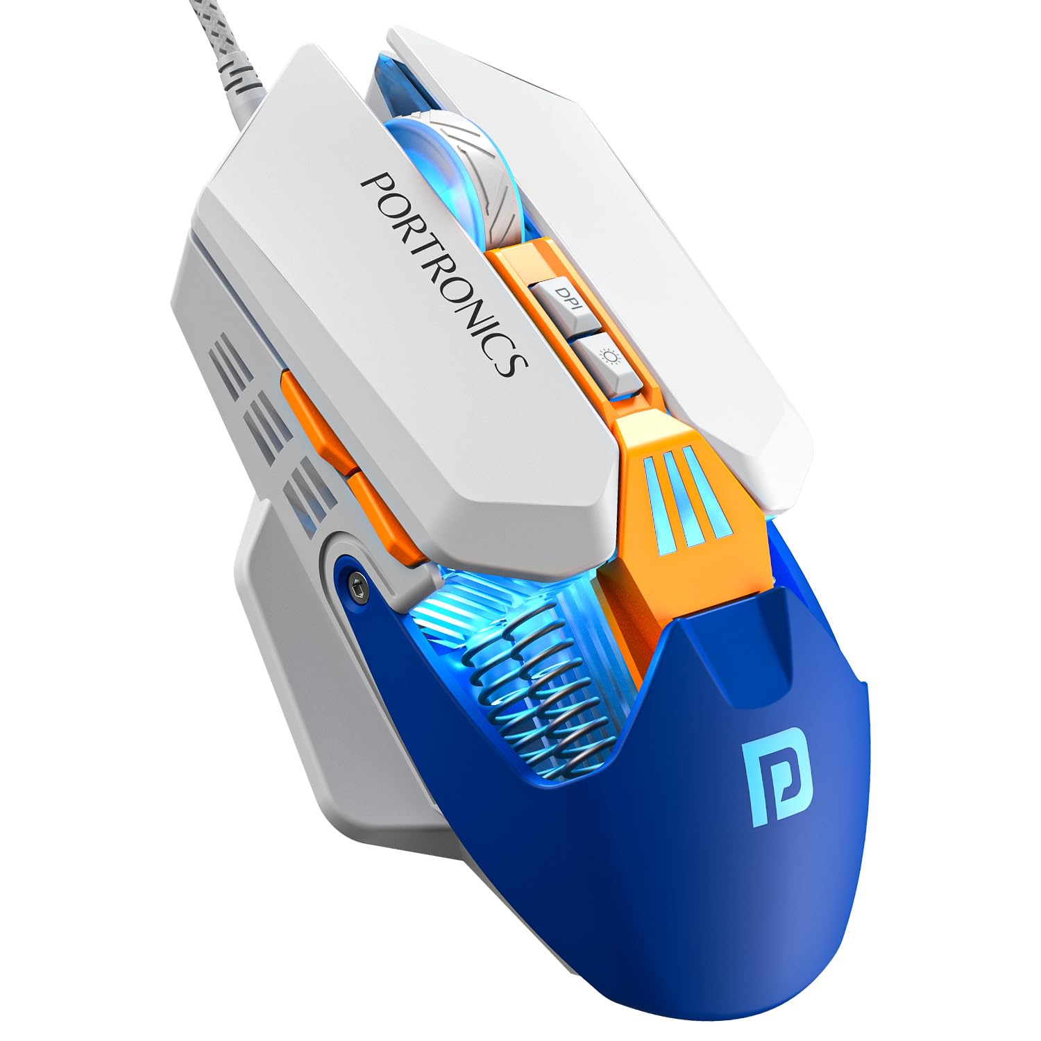 Portronics Vader 2.0 Wired Gaming Mouse with 7 Programmable Button Control, Adjustable DPI Upto 7100 Gaming Grade, 10 Million Clicks, RGB LED Lights, Ultra-Responsive 7000fps,1.5M Cable (White)-picture-20