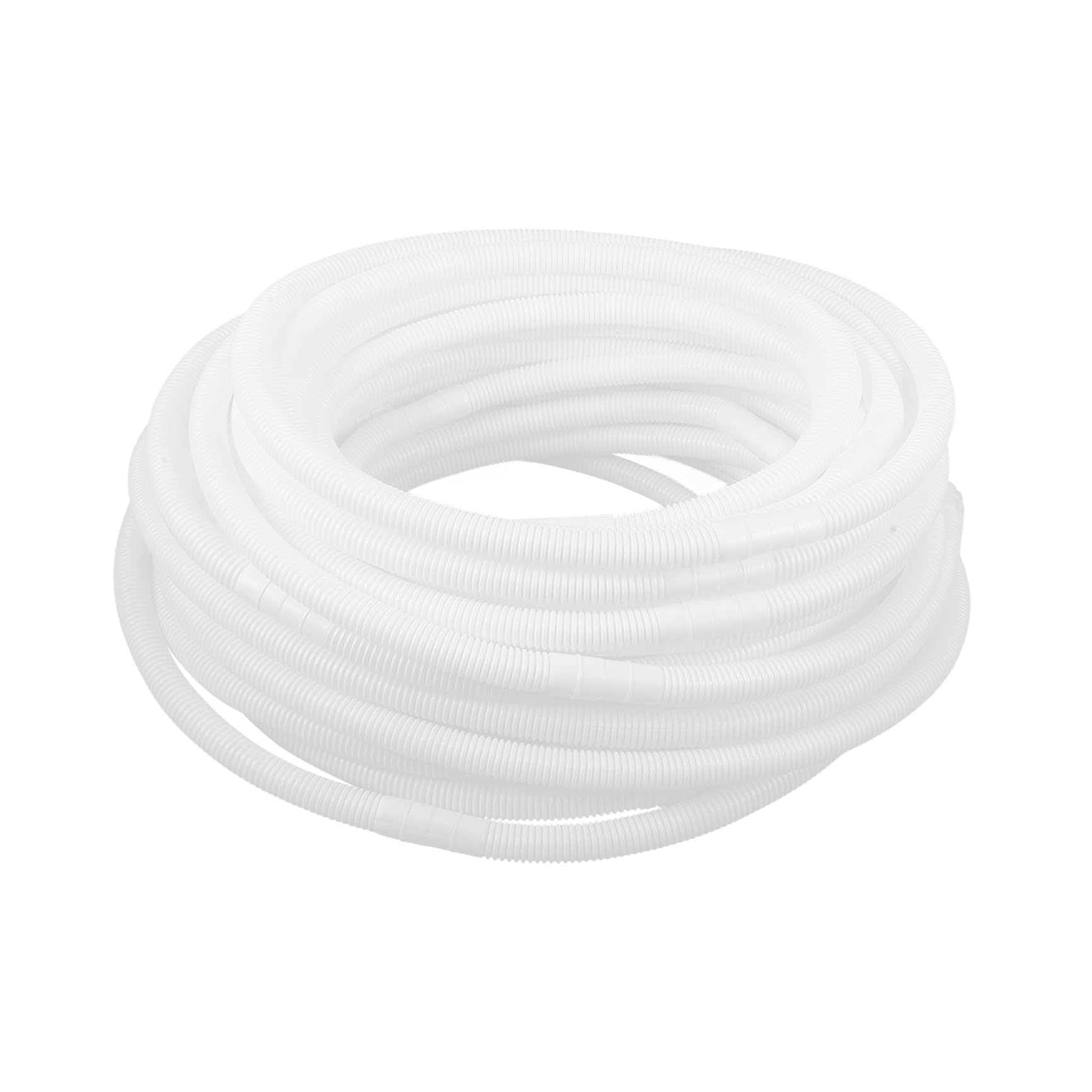 Tubo di Scarico Condizionatore Bianco Hdpe a Doppio Strato | Drenaggio Efficiente, Previene Accumuli, Atmosfera Estiva, Tubo Flessibile di Scarico e Fascetta