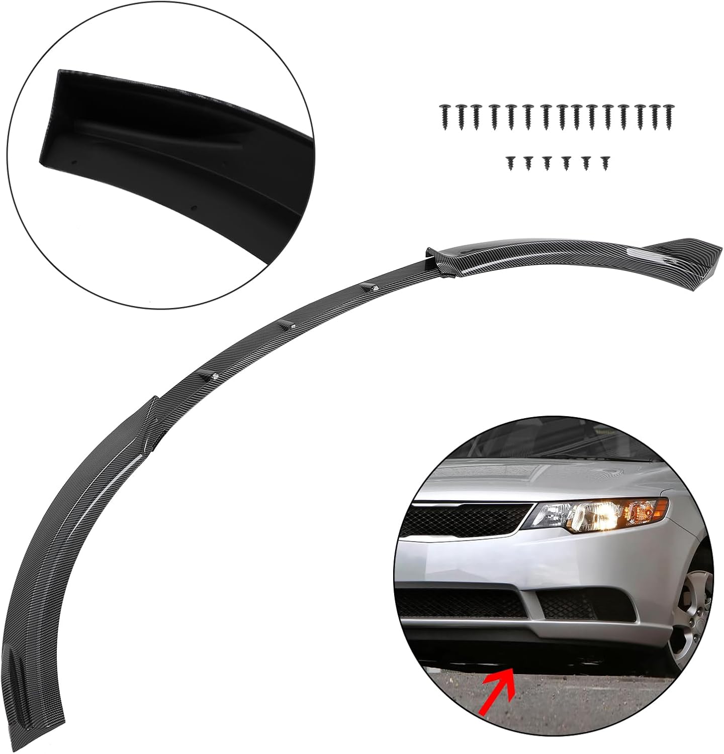 Front Bumper Lip PP Fits for 2010-2013 for Kia Forte/Forte5 Front Lip Body Kit Front Lip Spoiler