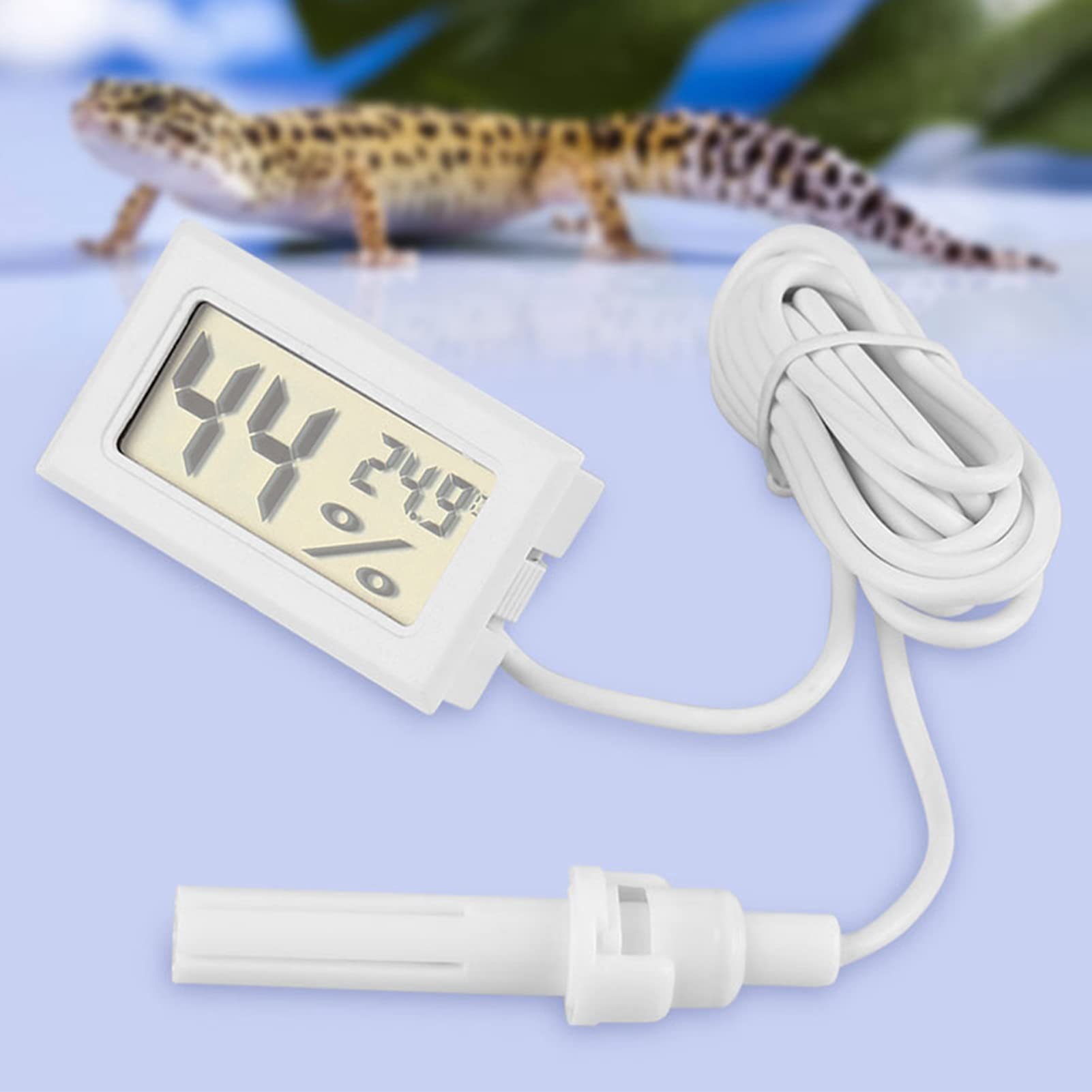 Termometro Digitale LCD con Display per umidità e Temperatura con Sonda Esterna per dei Rettili