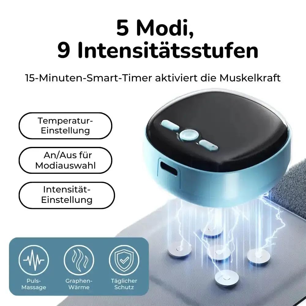asipu Nervio 3-in-1 – Effektive Schmerzlinderung handgelenkstütze mit wärme, handgelenk massage für Gelenkschutz Kabelloses EMS Handgelenk Massagegerät mit Wärme, 9 Intensitäten & 5 Modi