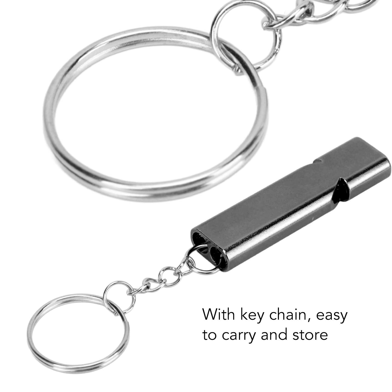 Fischietto Emergenza Acciaio Inox - Doppio Tubo 120dB Per Escursionismo E Sopravvivenza - Foto 6