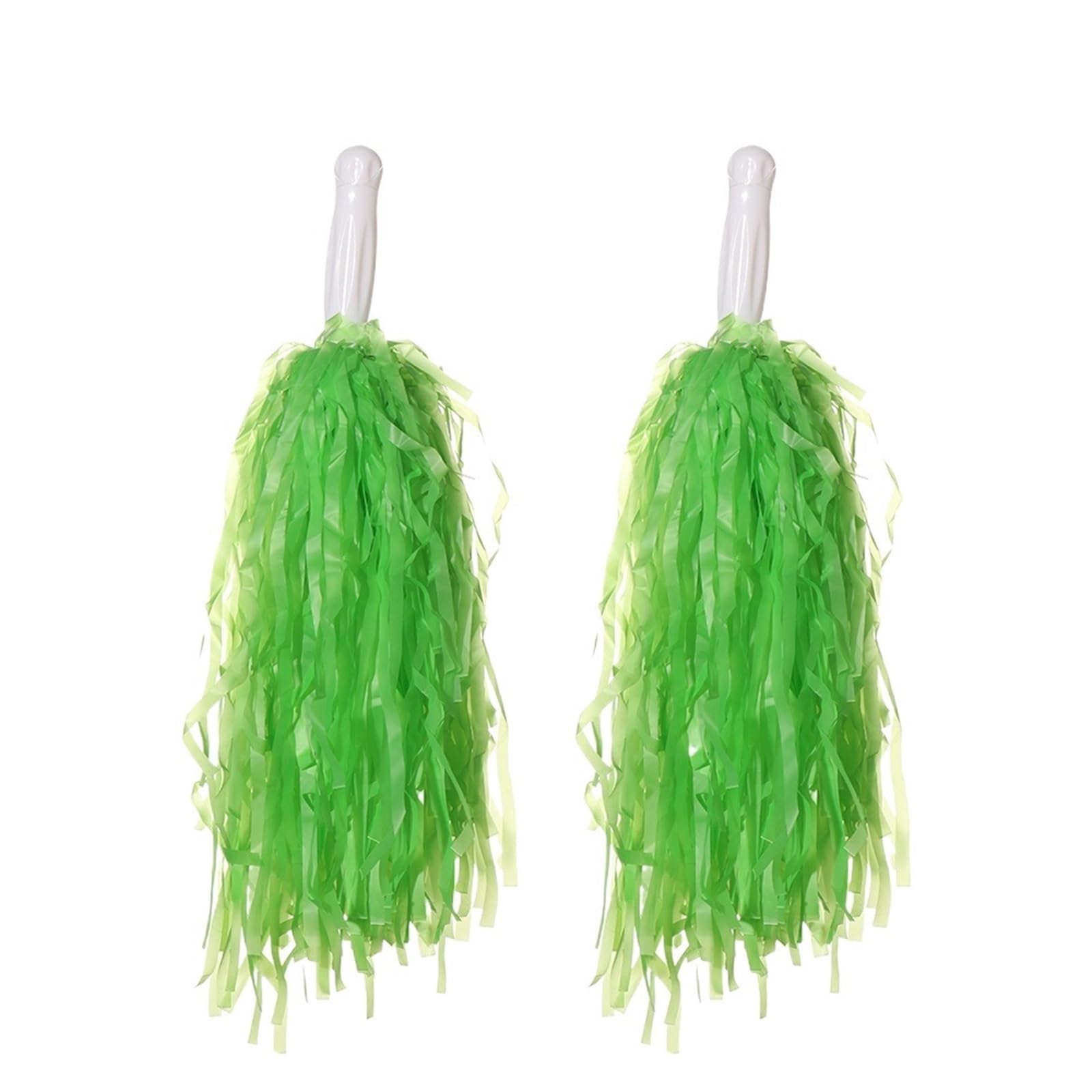 10Pairs Competition Flower Club Sport Supplies Dance Party Decorator Cheerleading Cheering Ball Cheerleader Pompoms for Sports Cheer(Green-Handle)