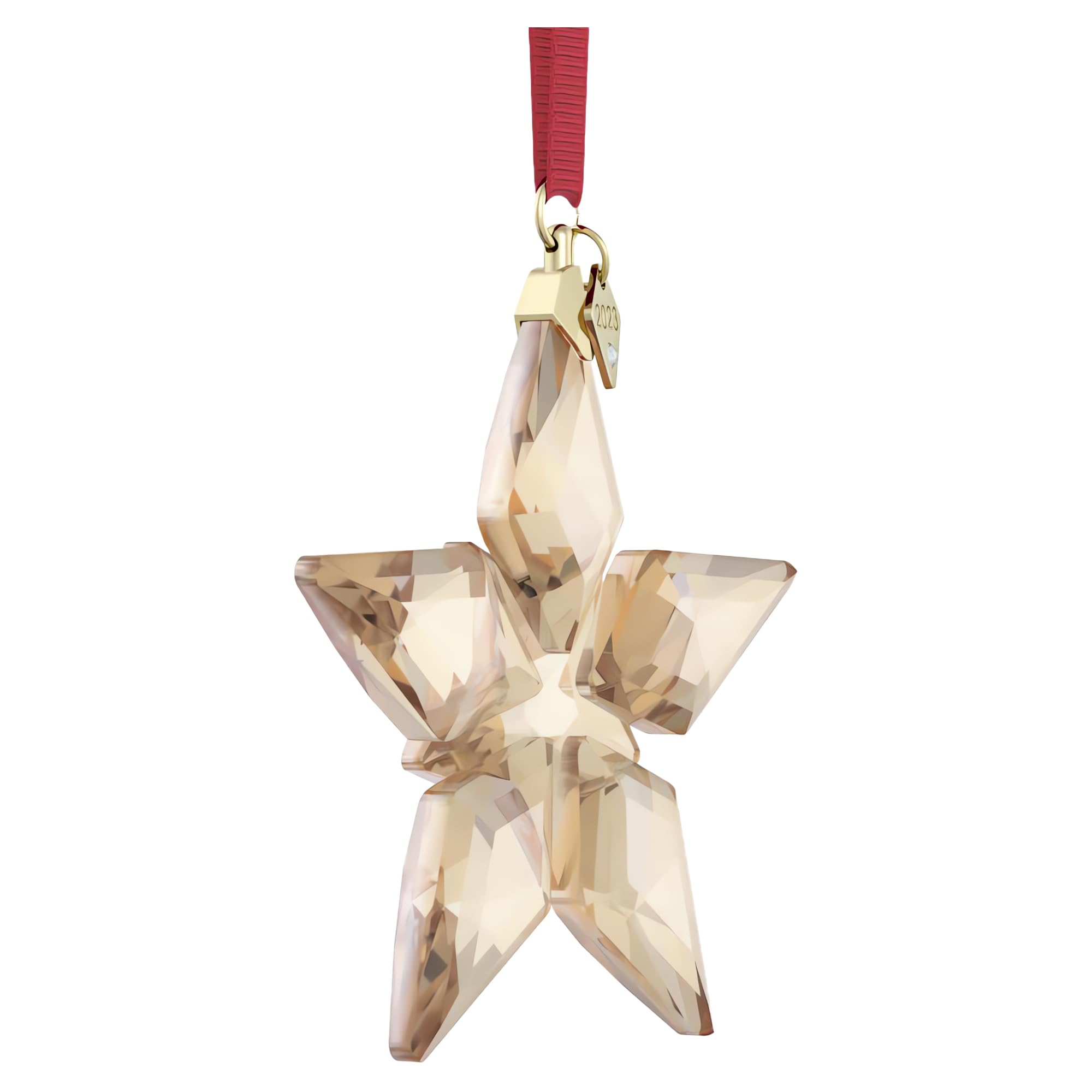 Swarovski Annual Edition 2023 Ornament, Gold Crystal with Gold-Tone Plated Accents and Red Grosgrain Ribbon - Image 3