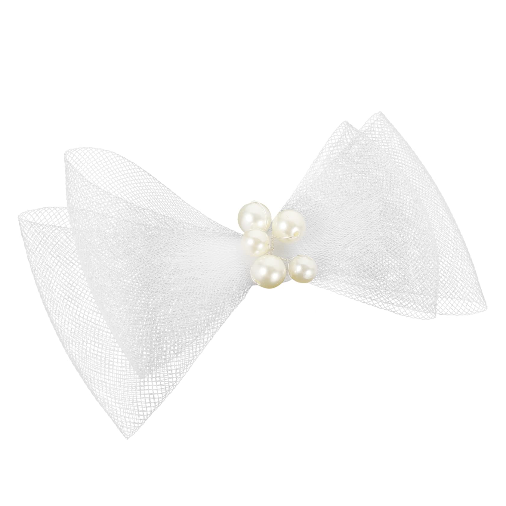 FRCOLOR 5pezzi Fermaglio Per Fiocco Con Perle e Tulle Accessorio Elegante Per Sposa e Cerimonie Per Acconciature Di Donne e Ragazze Resistente e Flessibile