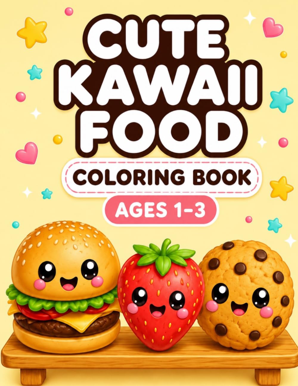 Cute Kawaii Food Coloring Book for Kids Ages 1–3: Easy and Fun Coloring Pages with Adorable Kawaii Food Friends for Toddlers and Preschoolers (Cute Food Coloring Books)