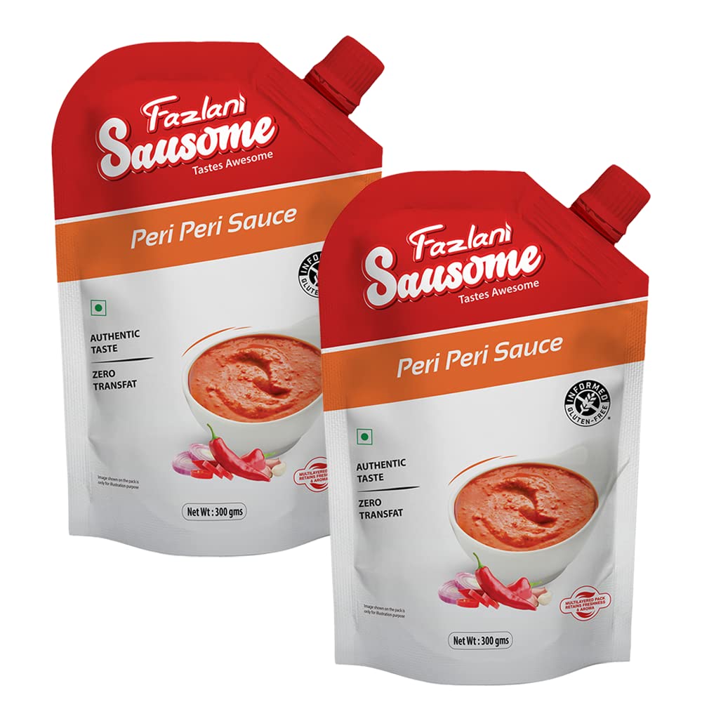 Fazlani Sausome Sauce, Chutney | Vegan | No Color | Gluten Free | Great For Stir-Frys, Marination, Spreads & Dipping Sauce For All Appetizers! (300G Each) (Peri Peri Sauce, Pack Of 2), 600 grams (B09S14Z4LP) Amazon Price History, Amazon Price Tracker