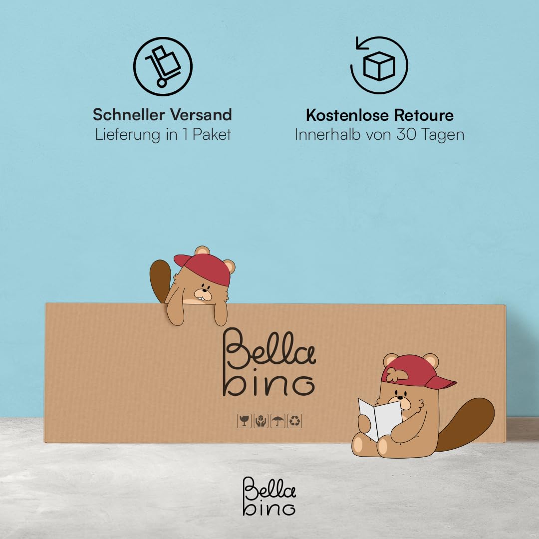 Bellabino Twist Kindermatratze 90x190 cm – Matratze Kinderbett Härtegrad H2 – Hochwertige Kaltschaummatratze – Jugendmatratze 11 cm hoch – mit waschbarem Bezug, allergikerfreundlich