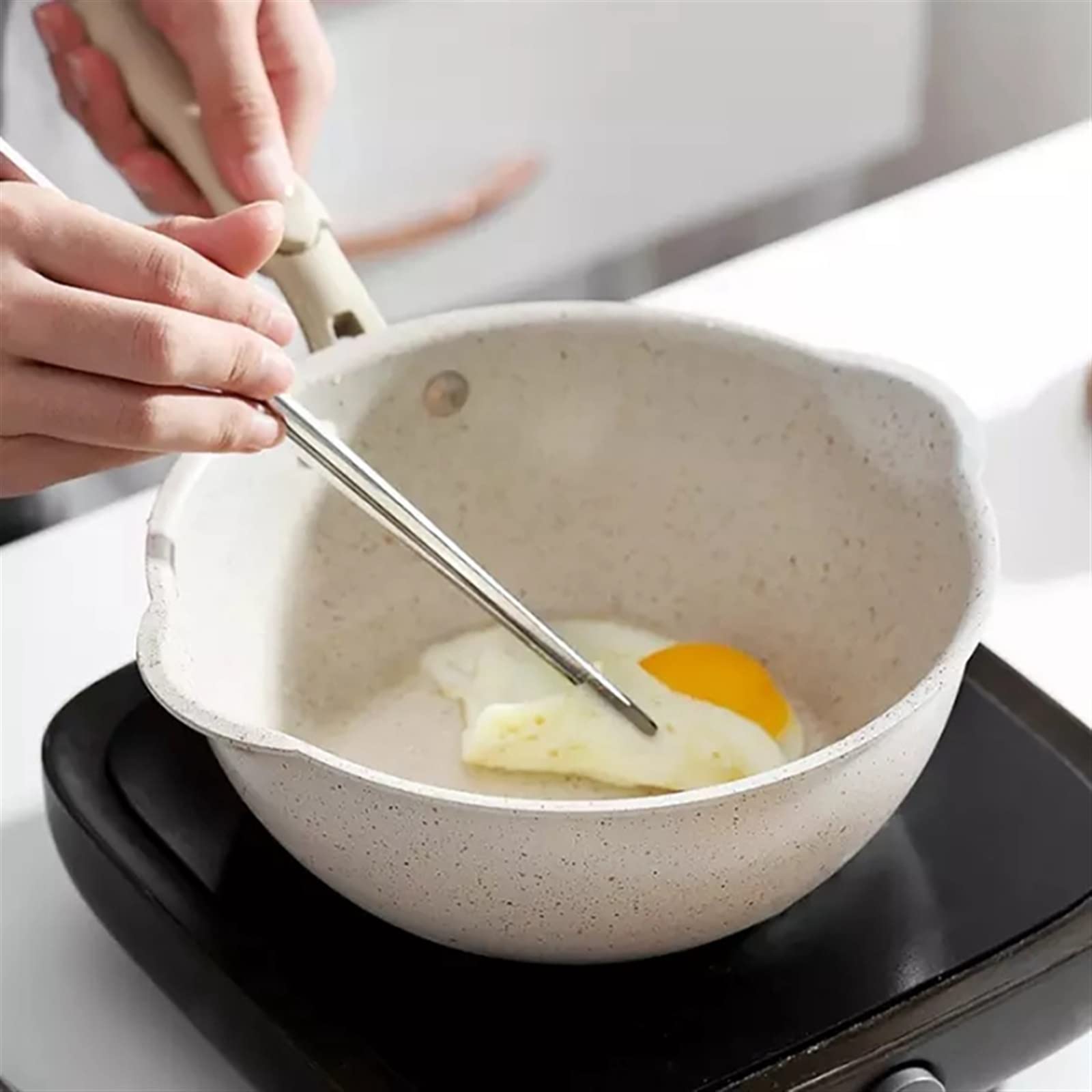 CKKNILV ,Soup Pot Pot, Wheat Stone Pot, Frying and Frying, All-Purpose, Multi-Function Electric Frying Pan, Household, Uncoated Wok
