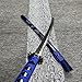 Decorative Samurai Sword Set, 3-Piece Blue Katana Collection with Display Stand, 39.3/31.1/20.4 inches