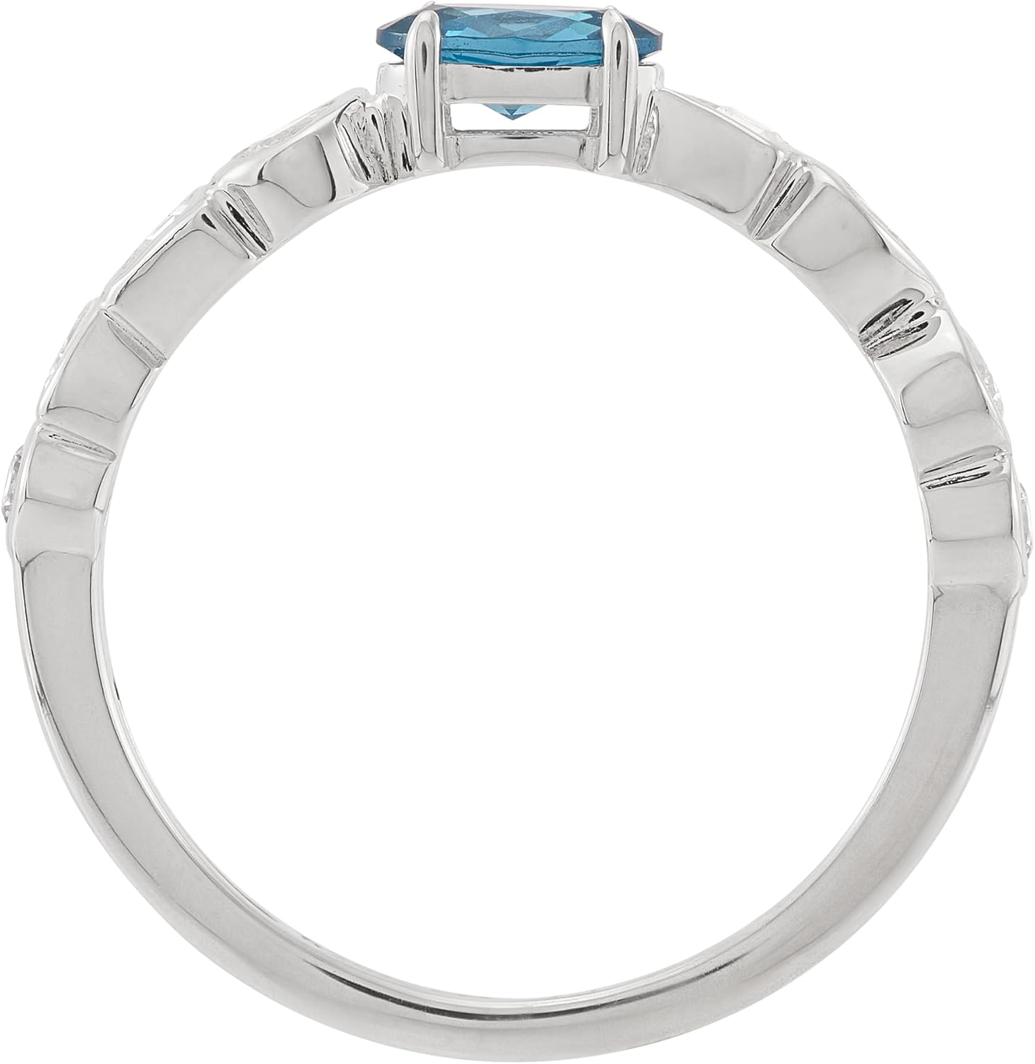 Silpada 'Wintry Glow' Sterling Silver Blue and White Cubic Zirconia Band Ring, Size 7, Size 7